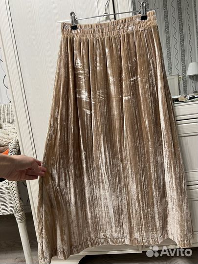 Юбка велюровая hm xs/s