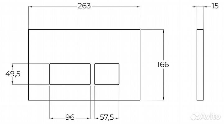 Кнопка смыва BelBagno BB044nero, чёрная матовая