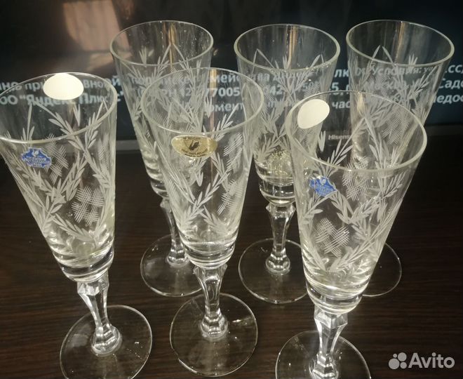 Хрустальные бокалы для шампанского СССР