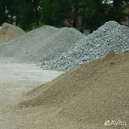 Песок, щебень, галька, мешанка самосвал. от 1 куб