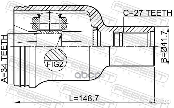 Шрус внутренний R 34x41.7x27 chevrolet captiva