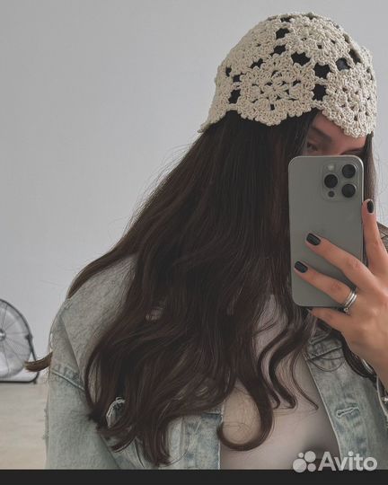 Шапочка вязаная летняя