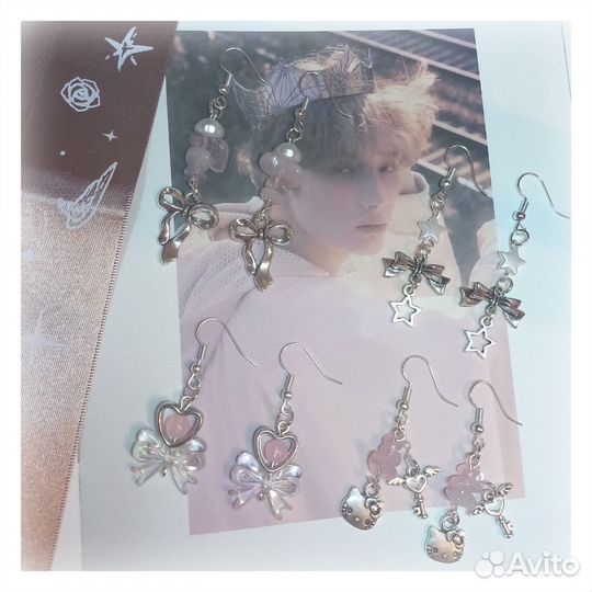 Серёжки kpop coquette