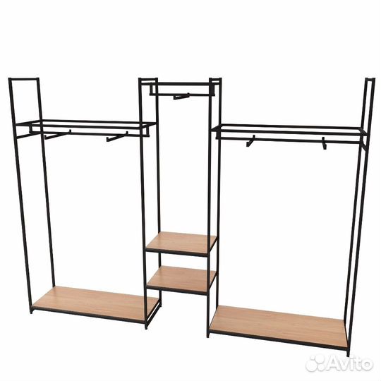 Стеллаж Лофт для одежды кд-2206 комбинированный