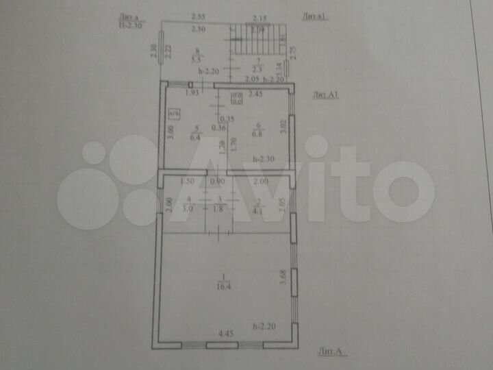 1-к. квартира, 50 м², 2/2 эт.