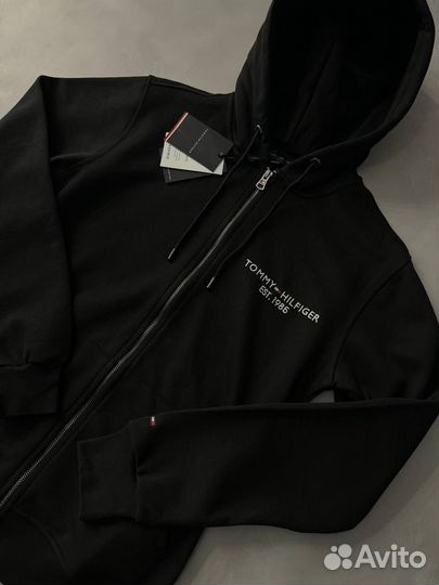 Зип худи Tommy Hilfiger черная 1985 плотная