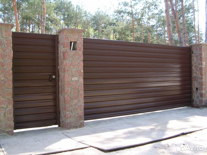 Откатные ворота с установкой