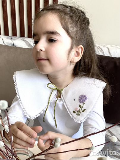 Воротник для девочки с вышивкой