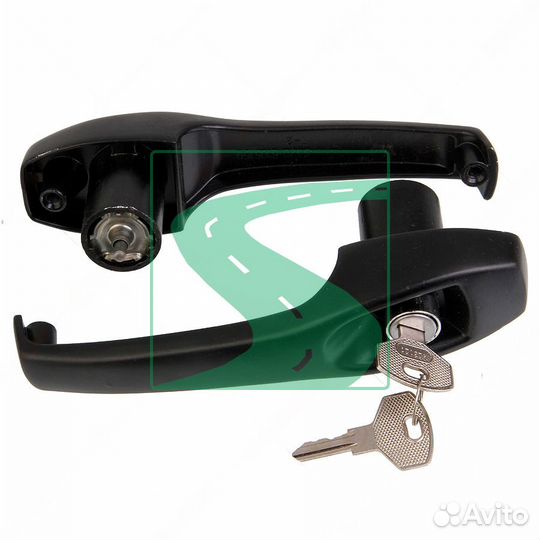 Ручка двери камаз наружная С/О с ключами (черная)