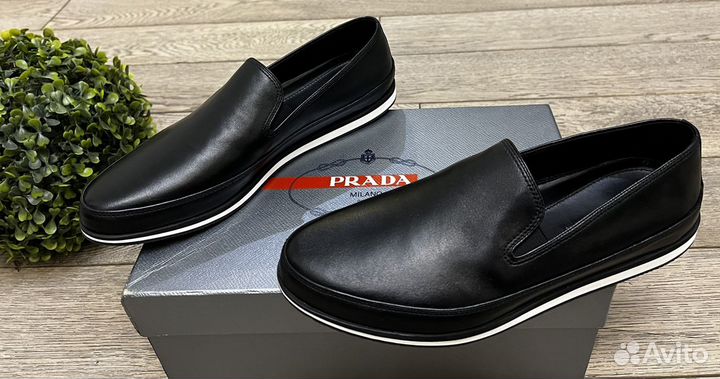 Кожаные лоферы Prada оригинал