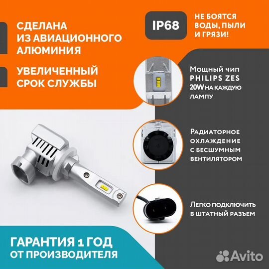 Светодиодные автолампы MYX Light M3 H27 к-т 2шт