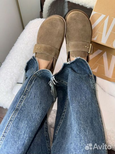 Мюли сабо клоги Zara кожа