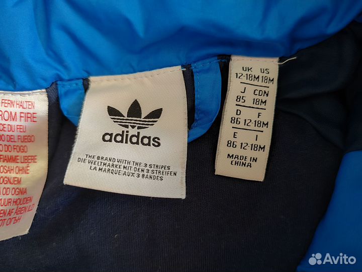 Куртка утепленная adidas на рост 86см 12-18мес