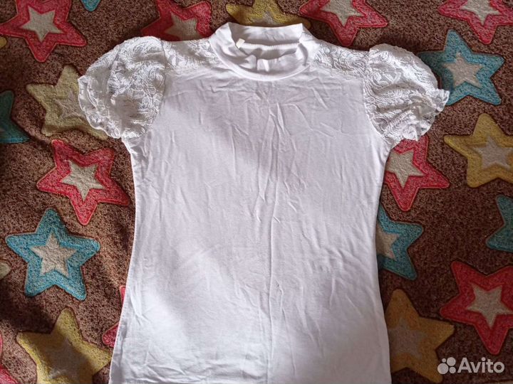 Блузка белая новая на девочку 146