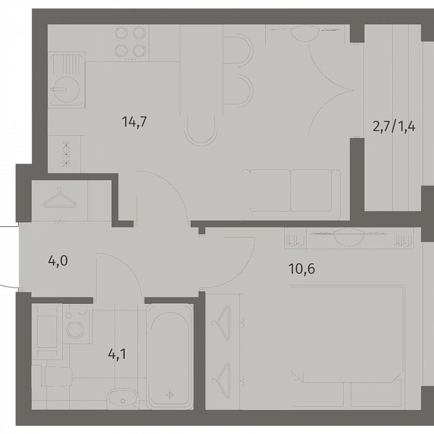 1-к. квартира, 34,7 м², 9/11 эт.