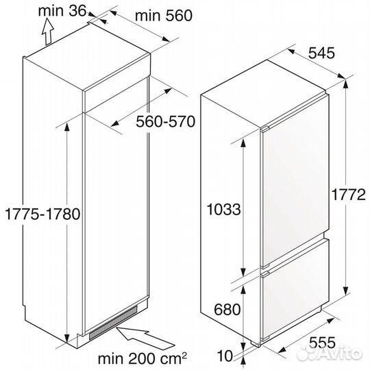 Встраиваемый холодильник Asko RFN31831I