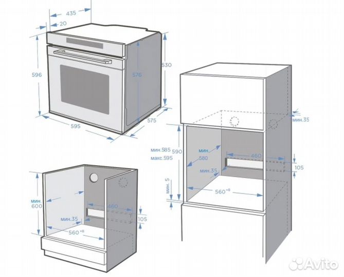 Электрический духовой шкаф midea MO78101CGB