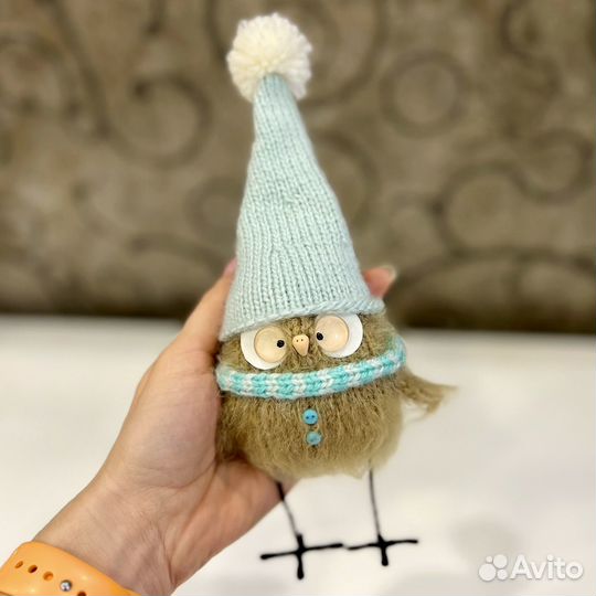 Сова, птица счастья, handmade, интерьерная игрушка
