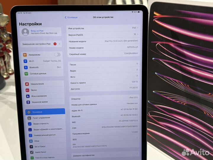 iPad Pro 12.9-inch (6th Gen) Wi-Fi Cellular 128GB