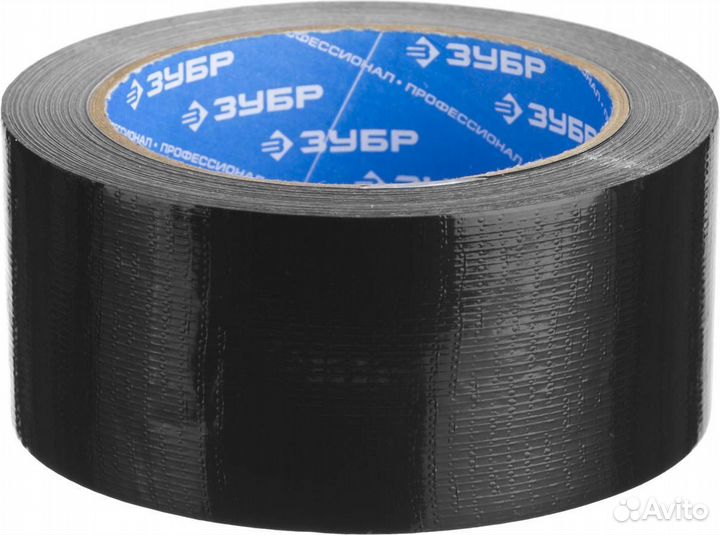Зубр 48 мм, 25 м, черная, на тканевой основе, унив