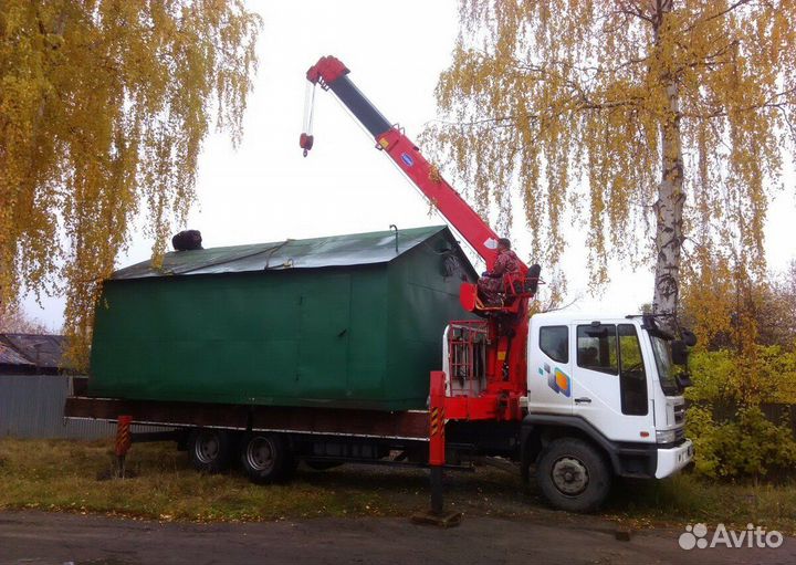 Перевозка гаражей, негабарита.Услуги манипулятора