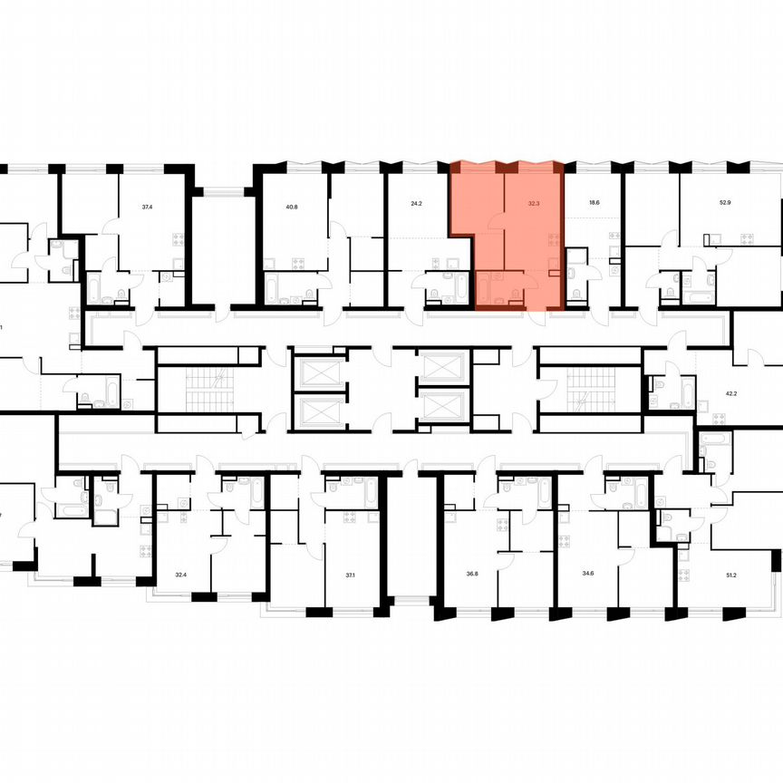 1-к. квартира, 32,3 м², 18/28 эт.