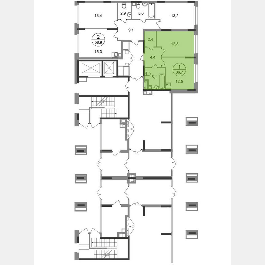 1-к. квартира, 36,7 м², 1/17 эт.