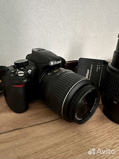 Зеркальный фотоаппарат nikon d3100 и 2 объектива