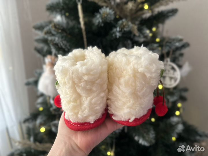 Пинетки меховые из овчины на 6-12 месяцев