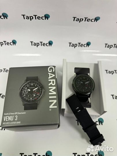 Garmin Venu 3 Black кожаный ремешок