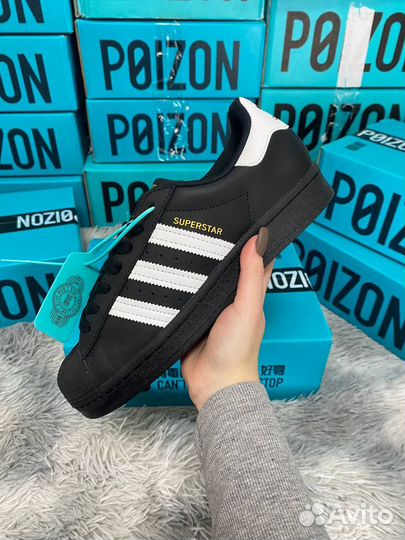 Adidas Superstar Черные Оригинал Poizon