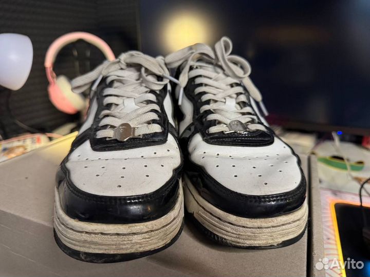 Кроссовки bape sta black/white