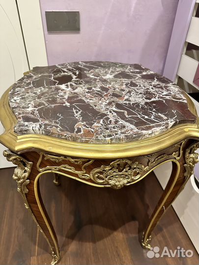 Столик интерьерный мрамор бронза 2 шт