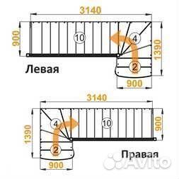 Лестница из сосны «К-001м/5»