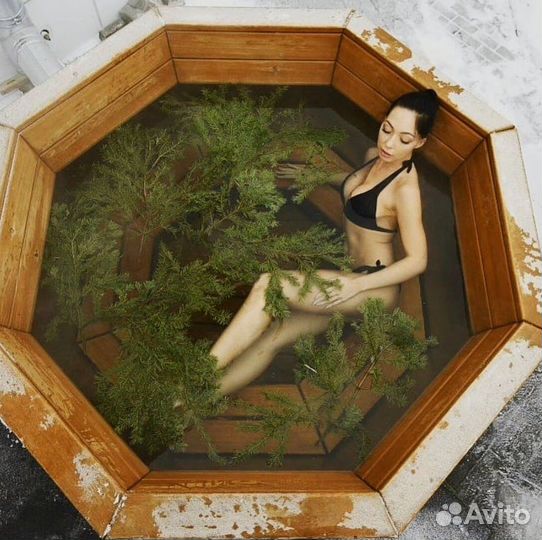 Банный чан-купель на дровах