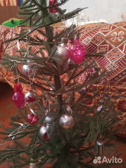 Новогодние игрушки СССР. Ёлочка 60 см и игрушки