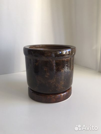 Горшок керамический для растений серый Икеа IKEA