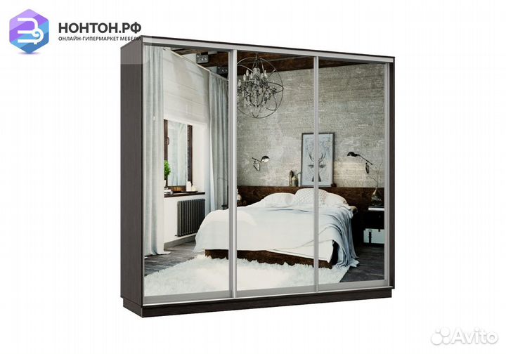 Шкаф-купе трёхдверный Мэн венге