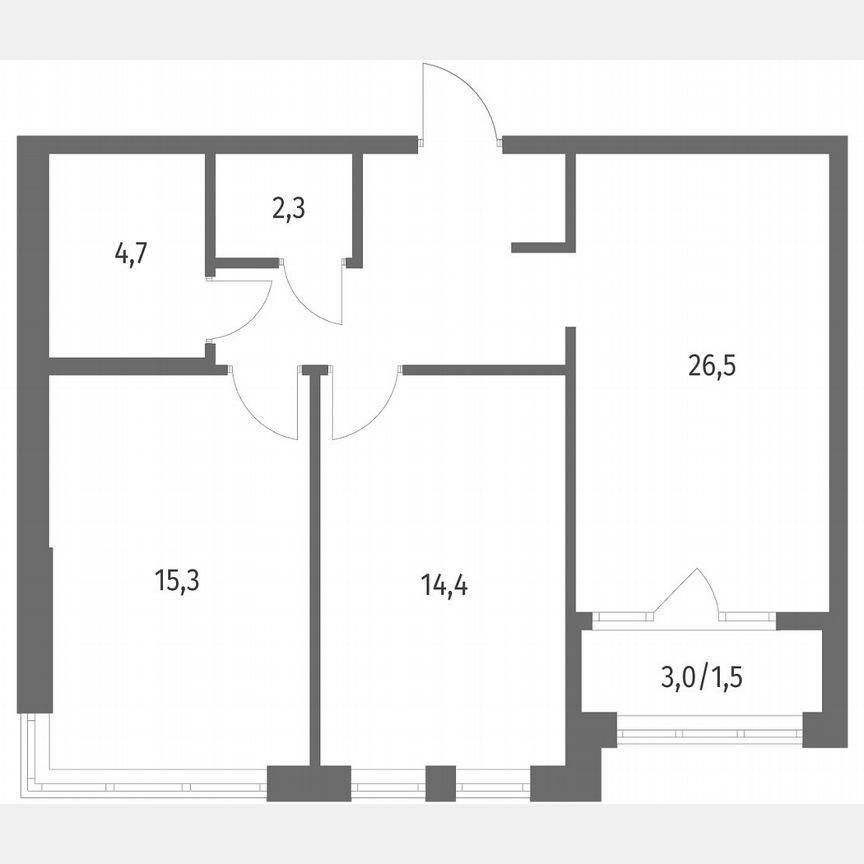 2-к. квартира, 64,7 м², 2/9 эт.