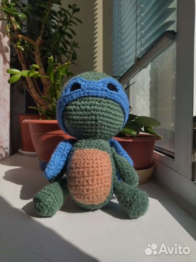 Черепашки-ниндзя. Леонардо. Вязанная игрушка