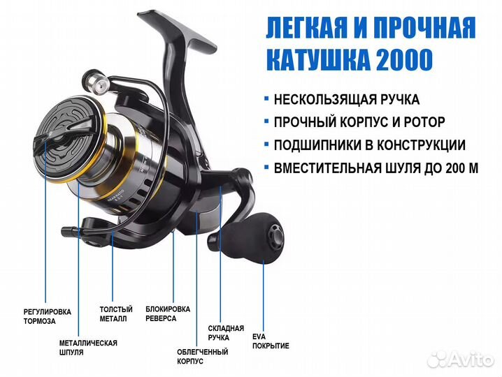 Набор для рыбалки: мини удочка, катушка, рогатина