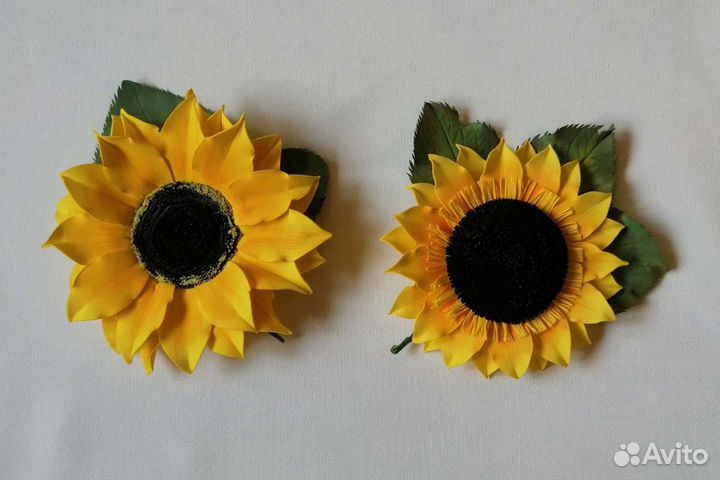 Броши из фоамирана. Подсолнух