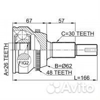 ШРУС наружный 26x62x30 (toyota camry ACV40/GSV40 2