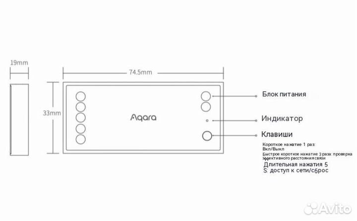 Диммер для RGB от Аqara T1, zndmk11LM