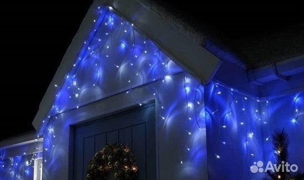 Уличная гирлянда Бахрома, монтаж установка