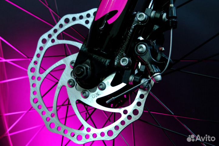 Велосипед подростковый 24 черный розовый
