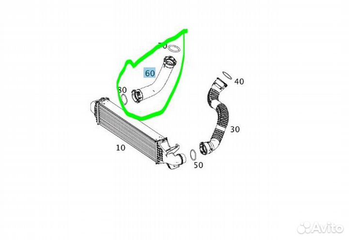 Патрубок интеркулера Mercedes-Benz Gla-Class X156