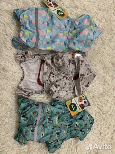 Дождевик для собаки со светоотражающей лентой