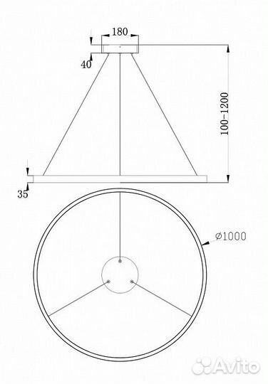 Подвесной светильник Maytoni Rim MOD058PL-L54W4K