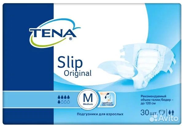 Подгузники для взрослых tena Slip Original М 30шт